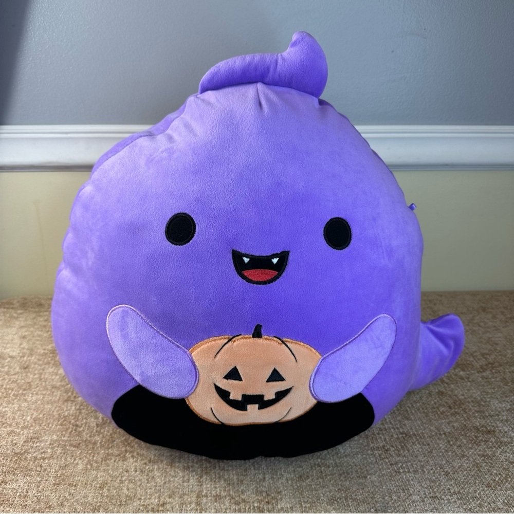 Squishmallow Large 16” Jordon The Purple Ghost Collectible Plush Halloween